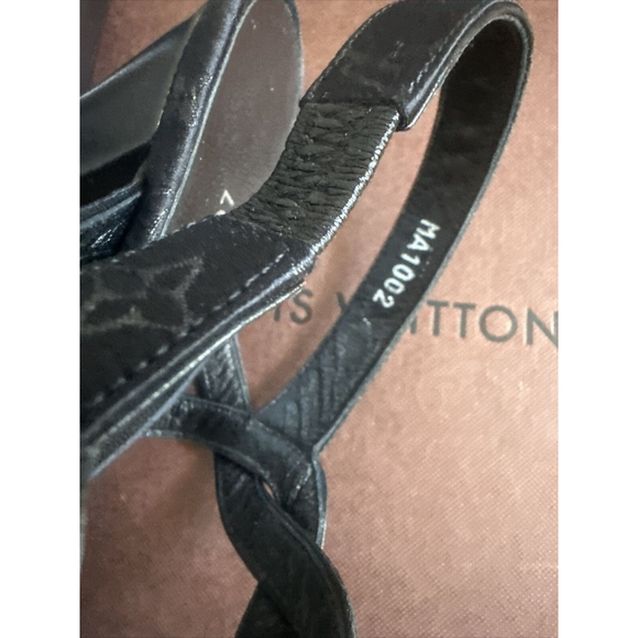LOUIS VUITTON PARIS BRAIDED LOGO PRINT BLACK HEELS SANDALS - 35 *READ* - Picture 5 of 12